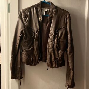 Brown Faux Leather Jacket